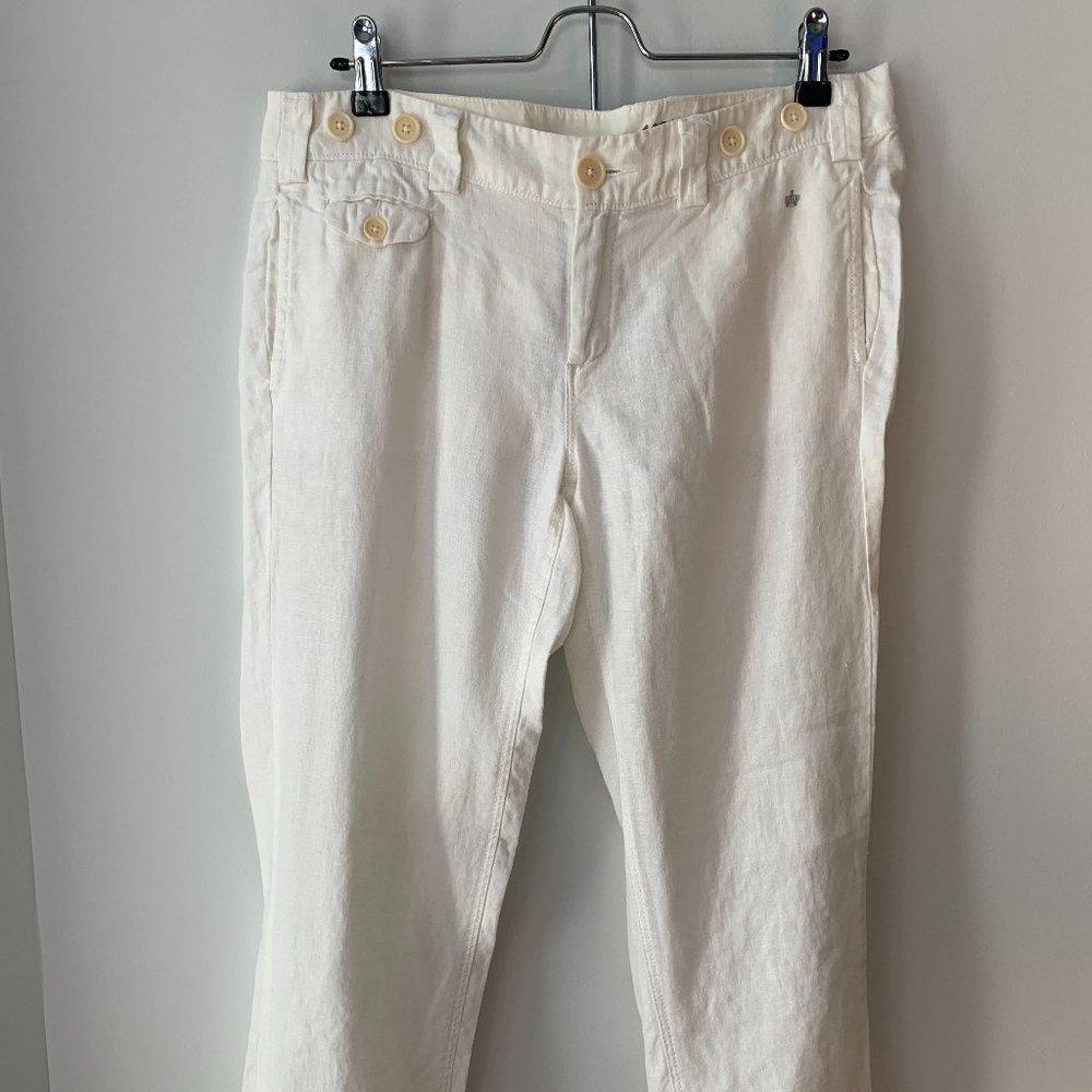 G1 Basic Goods White Linen Anthro Pants size 6